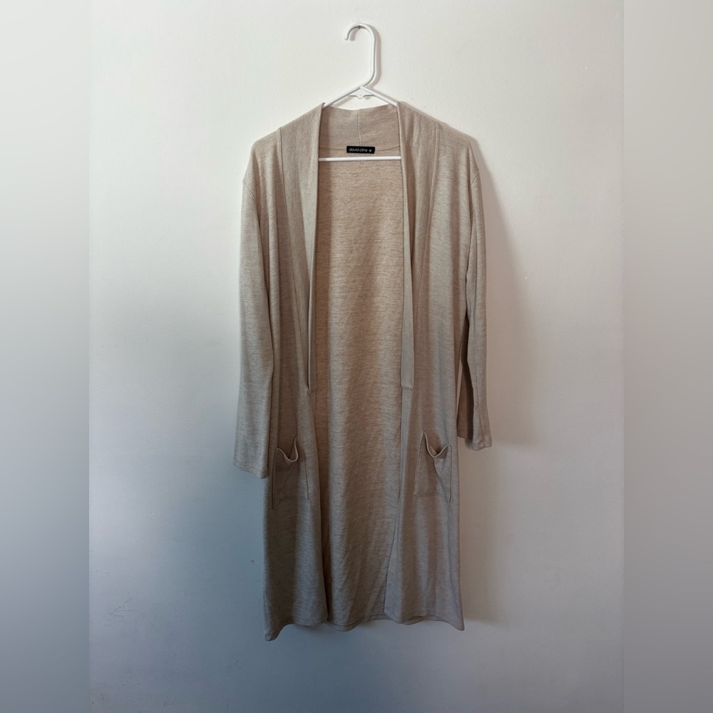 David Cline Light Beige Open Cardigan